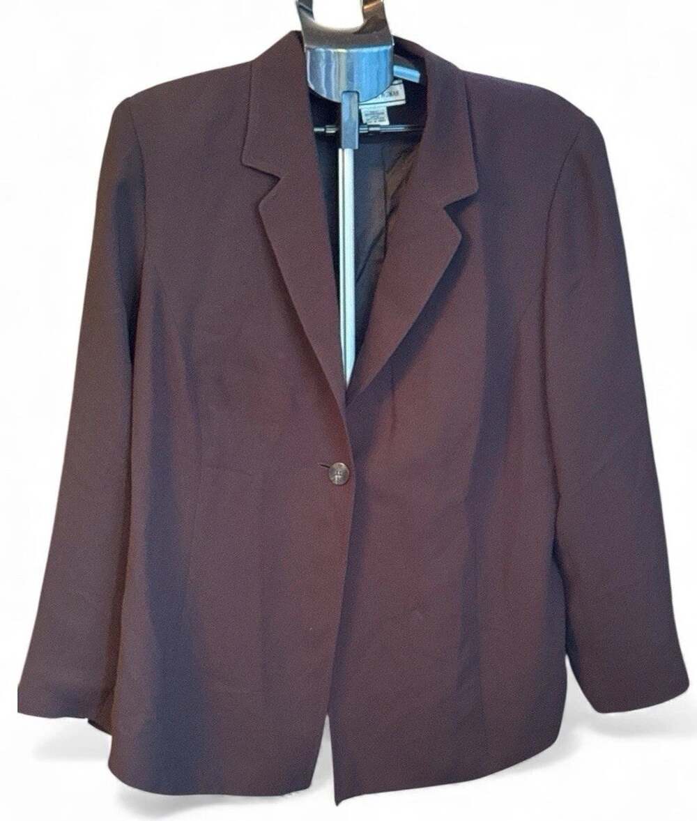 August Max Woman Black One Button Blazer Size 18W